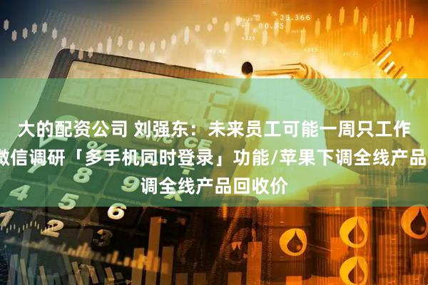 大的配资公司 刘强东：未来员工可能一周只工作一天/微信调研「多手机同时登录」功能/苹果下调全线产品回收价